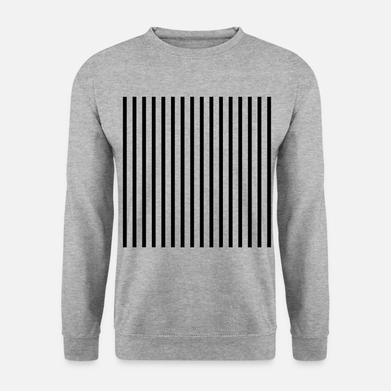 Striche - Unisex Pullover - Weißgrau meliert