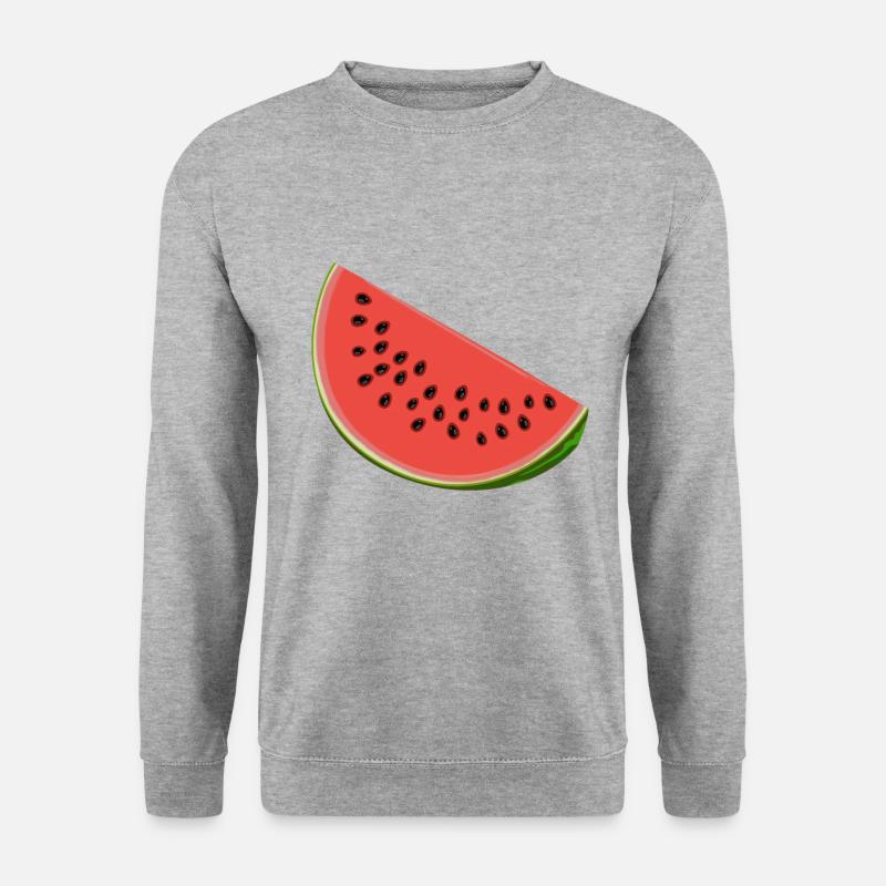 Wassermelone mit Samen - Unisex Pullover - Weißgrau meliert