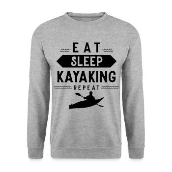 Kayak Kajakfahren Kajak Kajakfahrer Wassersport - Unisex Pullover - Weißgrau meliert - Vorne - Alina (178cm) & Michal (187cm)