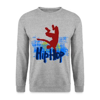 Hip hop - Sweat-shirt Unisexe - gris chiné - Devant - Alina (178cm) & Michal (187cm)