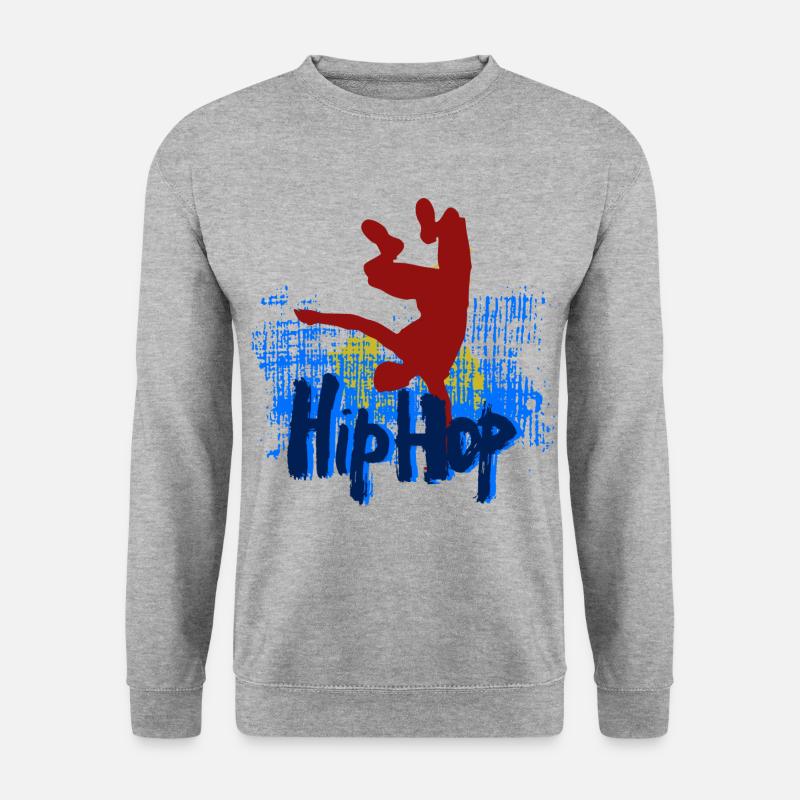 Hip Hop - Unisex Pullover - Weißgrau meliert