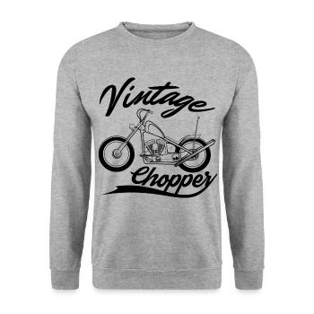 Vintage Chopper black - Sweat-shirt Unisexe - gris chiné - Devant - Alina (178cm) & Michal (187cm)