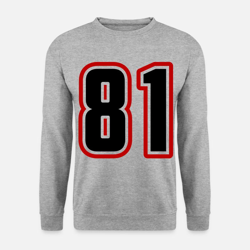 81 Zahl Symbol - Unisex Pullover - Weißgrau meliert