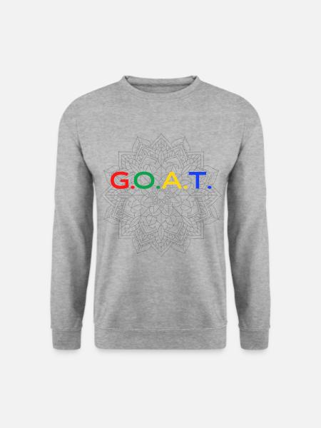 G.O.A.T Schriftzug Design (Bunt) - Unisex Pullover - Weißgrau meliert