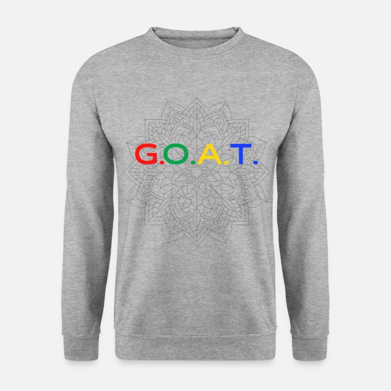 G.O.A.T Schriftzug Design (Bunt) - Unisex Pullover - Weißgrau meliert