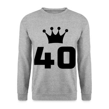 40 ans 40e anniversaire Cadeau d’anniversaire - Sweat-shirt Unisexe - gris chiné - Devant - Alina (178cm) & Michal (187cm)