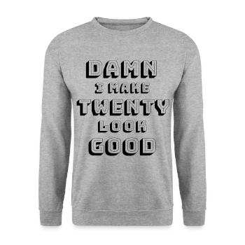 20th birthday - Unisex Sweatshirt - salt & pepper - Front - Alina (178cm) & Michal (187cm)
