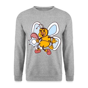Table Tennis Bee Ping-Pong Outfit Bees - Sweat-shirt Unisexe - gris chiné - Devant - Alina (178cm) & Michal (187cm)