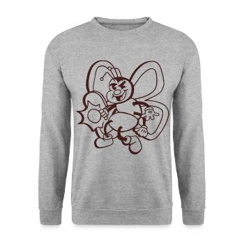Table Tennis Bee Ping-Pong Outfit Bees - Unisex Sweatshirt - salt & pepper - Front - Alina (178cm) & Michal (187cm)