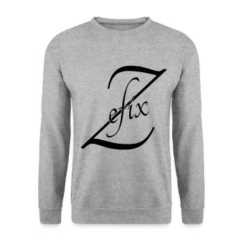 Zefix - Unisex Pullover - Weißgrau meliert - Vorne - Alina (178cm) & Michal (187cm)