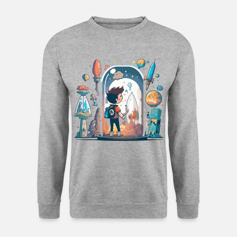 Botanische Schönheit: Pflanzenwunder - Unisex Pullover - Weißgrau meliert