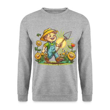 Green Thumbs - Unisex Sweatshirt - salt & pepper - Front - Alina (178cm) & Michal (187cm)