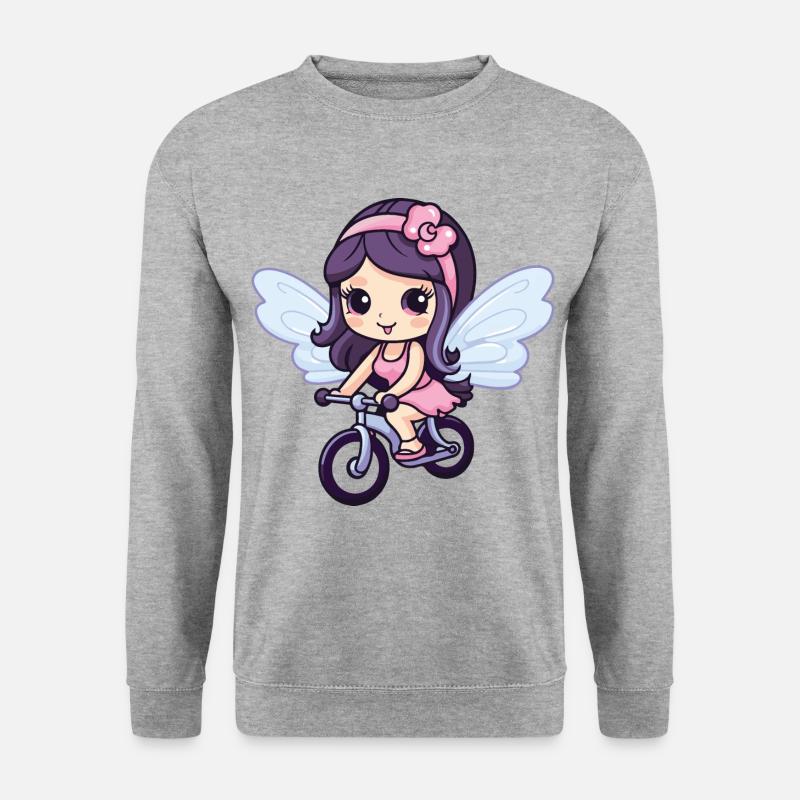 Fairy Cute Bicycle Comic - Unisex Sweatshirt - salt & pepper