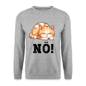 Nope Just Nope No No Cat Cat Funny Saying - Unisex Sweatshirt - salt & pepper - Front - Alina (178cm) & Michal (187cm)