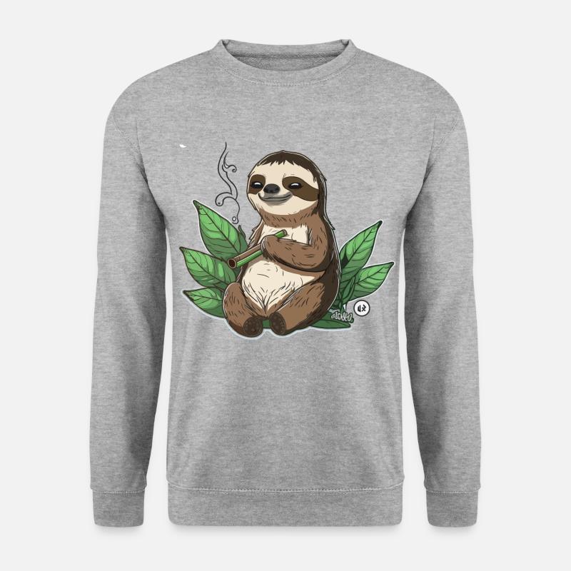 Faultier High Life - Unisex Pullover - Weißgrau meliert