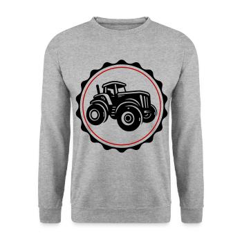 Silhouette d’agriculteur de tracteur - Sweat-shirt Unisexe - gris chiné - Devant - Alina (178cm) & Michal (187cm)