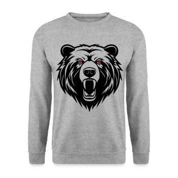 Bear Head - Unisex Sweatshirt - salt & pepper - Front - Alina (178cm) & Michal (187cm)