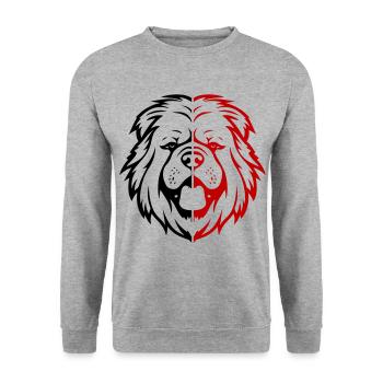 Tête de chien Chow Chow - Sweat-shirt Unisexe - gris chiné - Devant - Alina (178cm) & Michal (187cm)