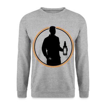 Drinker Silhouette Icon - Unisex Sweatshirt - salt & pepper - Front - Alina (178cm) & Michal (187cm)