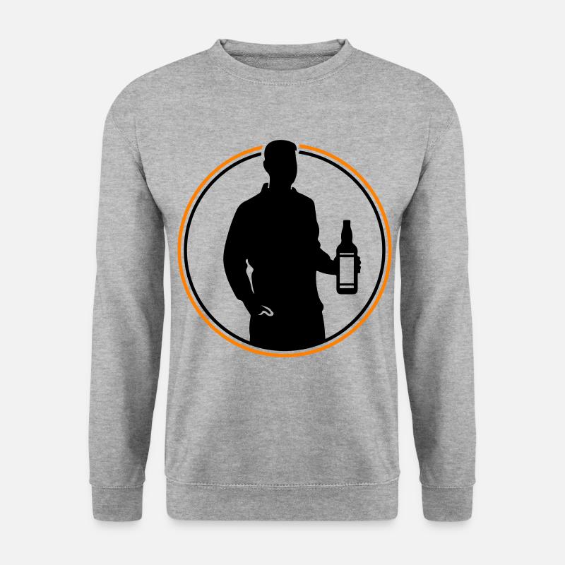 Drinker Silhouette Icon - Unisex Sweatshirt - salt & pepper
