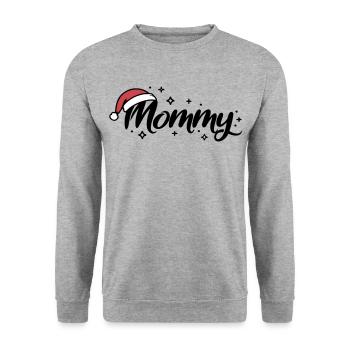 Weihnachtsmütze Mommy Mama - Unisex Pullover - Weißgrau meliert - Vorne - Alina (178cm) & Michal (187cm)