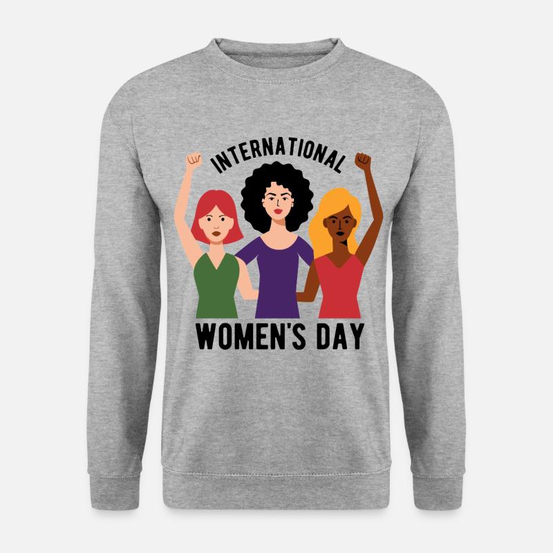 International Women's Day - Geschenk - Unisex Pullover - Weißgrau meliert