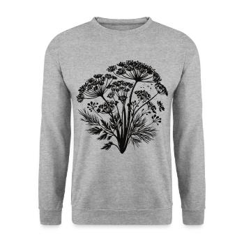 Fenchel Silhouetten – Kräuter mit Stil - Unisex Pullover - Weißgrau meliert - Vorne - Alina (178cm) & Michal (187cm)