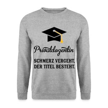 PDin - Unisex Pullover - Weißgrau meliert - Vorne - Alina (178cm) & Michal (187cm)