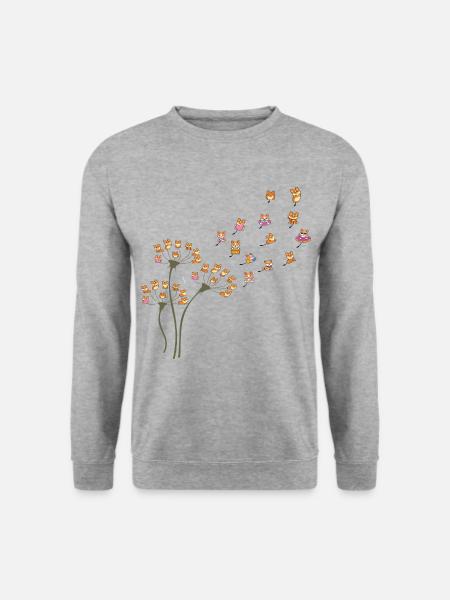 Dandelion Corgi Flower Cute Dog Lovers - Unisex Sweatshirt - salt & pepper