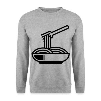 Spaghetti symbol - Unisex Sweatshirt - salt & pepper - Front - Alina (178cm) & Michal (187cm)