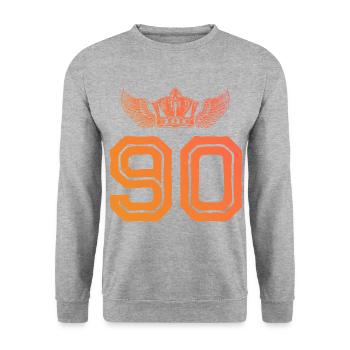90 Number crown - Unisex Sweatshirt - salt & pepper - Front - Alina (178cm) & Michal (187cm)