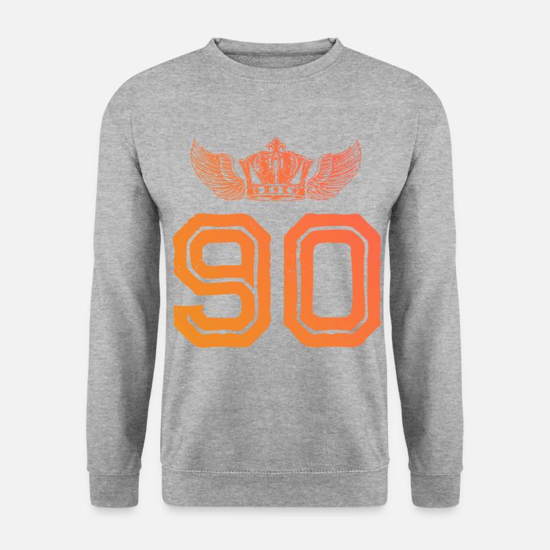 90 Zahl Krone - Unisex Pullover - Weißgrau meliert