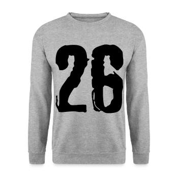 26 Zahl Trikot - Unisex Pullover - Weißgrau meliert - Vorne - Alina (178cm) & Michal (187cm)