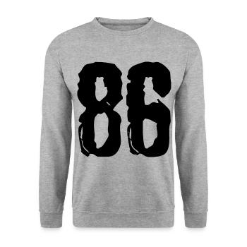 86 Zahl Trikot - Unisex Pullover - Weißgrau meliert - Vorne - Alina (178cm) & Michal (187cm)