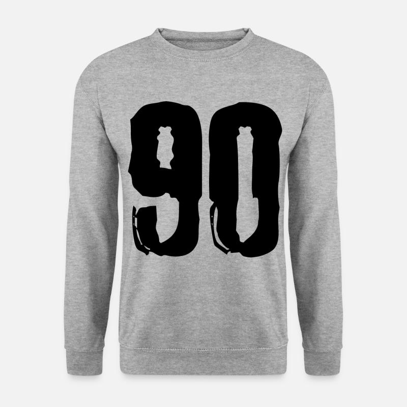 90 Zahl Trikot - Unisex Pullover - Weißgrau meliert