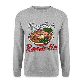 Cuisine asiatique japonaise Ramen I Cadeau - Sweat-shirt Unisexe - gris chiné - Devant - Alina (178cm) & Michal (187cm)