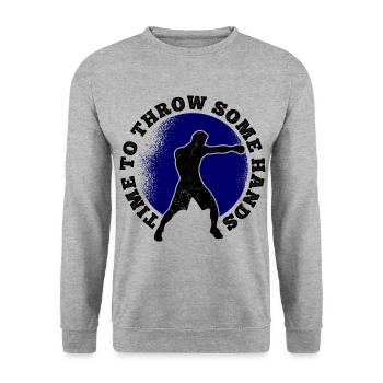 Boxsport Boxing - Unisex Pullover - Weißgrau meliert - Vorne - Alina (178cm) & Michal (187cm)