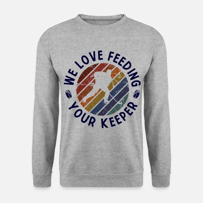 Eishockey - Unisex Pullover - Weißgrau meliert