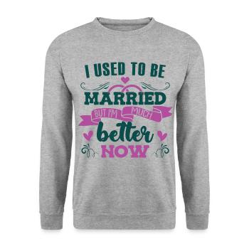 Women Divorce - Unisex Sweatshirt - salt & pepper - Front - Alina (178cm) & Michal (187cm)