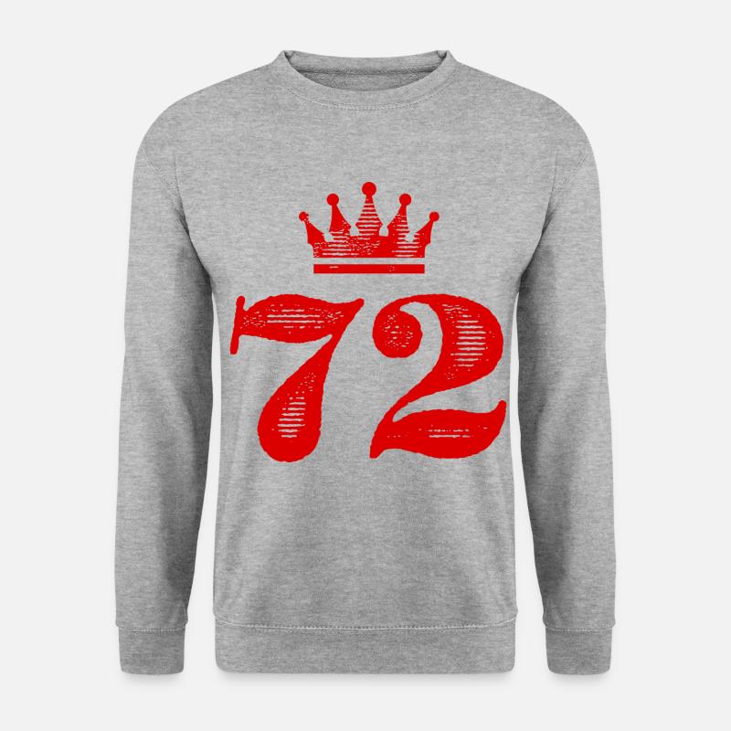72 Zahl Krone - Unisex Pullover - Weißgrau meliert