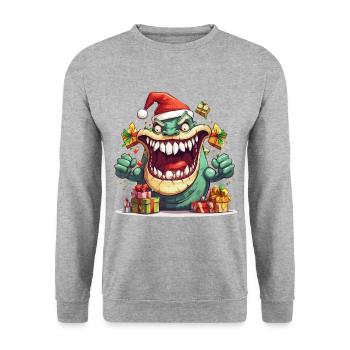 Christmas Gifts Monster Funny Humor Ugly - Unisex Sweatshirt - salt & pepper - Front - Alina (178cm) & Michal (187cm)