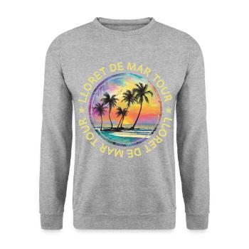 Lloret De Mar Tour Travel Colorful Holidays - Unisex Sweatshirt - salt & pepper - Front - Alina (178cm) & Michal (187cm)