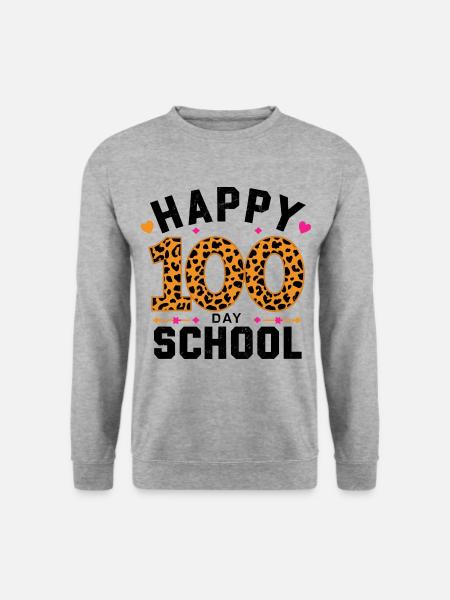Happy One Hundred Day School für eine Lehrer und - Unisex Pullover - Weißgrau meliert