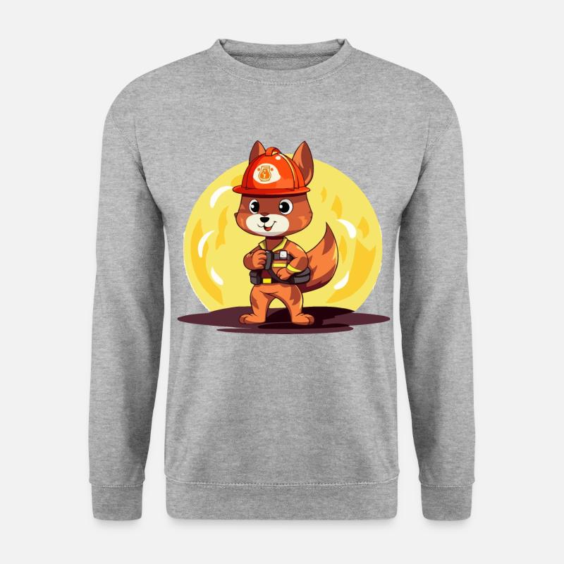Feuerwehrmann Nutkin - Unisex Pullover - Weißgrau meliert