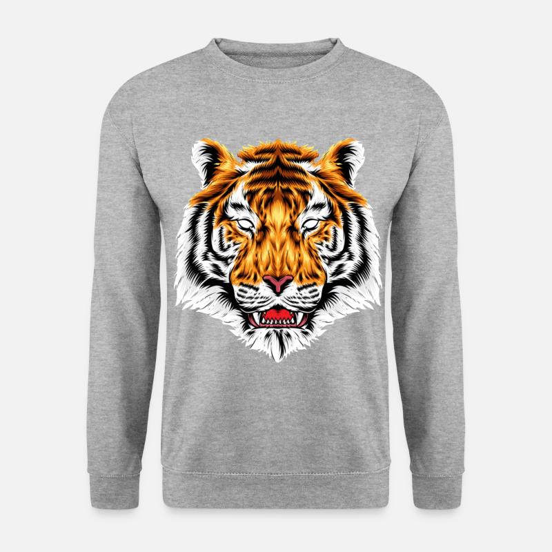 Tiger - Unisex Pullover - Weißgrau meliert