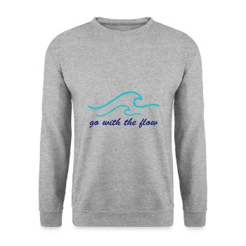 go with the flow "WAVE" - Unisex Sweatshirt - salt & pepper - Front - Alina (178cm) & Michal (187cm)