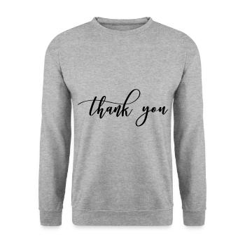 Thank You Gift Thank You Thankful Gratitude - Unisex Sweatshirt - salt & pepper - Front - Alina (178cm) & Michal (187cm)