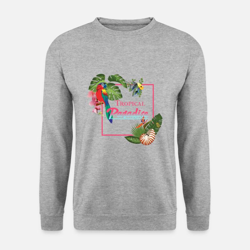 tropical paradise - Unisex Pullover - Weißgrau meliert