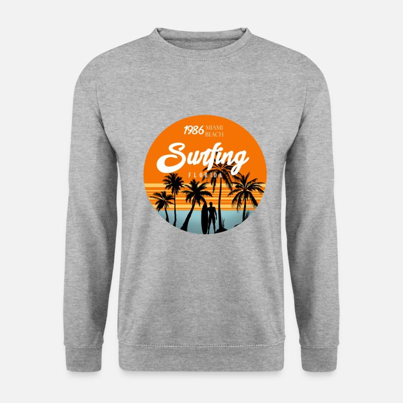 surfing - Unisex Pullover - Weißgrau meliert