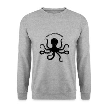 Hail Summer - Unisex Pullover - Weißgrau meliert - Vorne - Alina (178cm) & Michal (187cm)